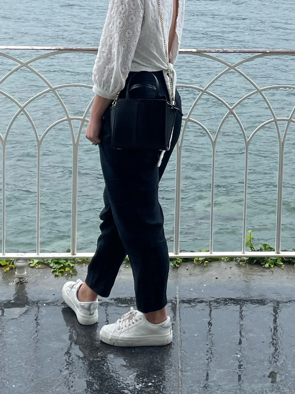 Zara black linen trousers